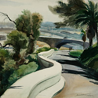 emil kosa, architectural, landscape, Los Angeles Romantic-Bridges.jpg